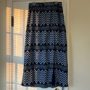 Michael Kors Navy Chevron Maxi Skirt